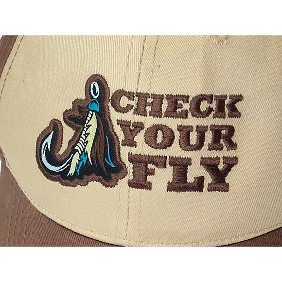Paramount Outdoors Other - Check Your Fly Lure Cap Hat Paramount Outdoors Baseball Brown Adj VTG SEE 📸